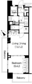 ブリリアイスト三軒茶屋 B-601 間取り図