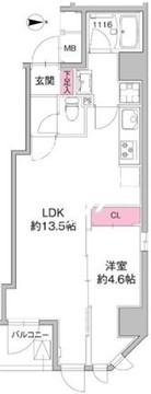 アゼスト浅草 702 間取り図