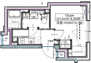 クリアル三軒茶屋 104 間取り図