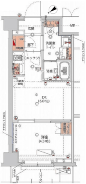 ハーモニーレジデンス神楽坂ヒルズセカンド 311 間取り図