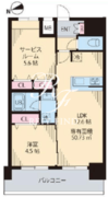 ルカナル門前仲町 302 間取り図