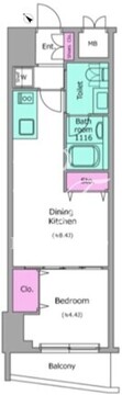 レジディア幡ヶ谷 204 間取り図
