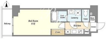 フレシア祐天寺 403 間取り図