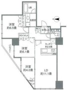 カスタリアタワー品川シーサイド 1608 間取り図