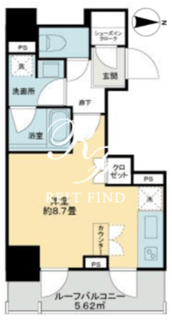 ライオンズ千代田岩本町ミレスKDA 702 間取り図