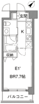 カスタリア中目黒 416 間取り図