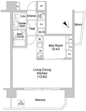 コンフォリア南砂町 1905 間取り図