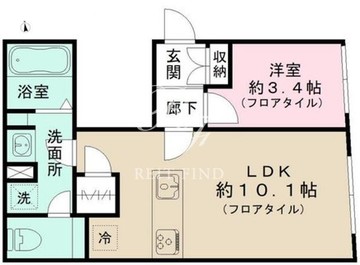 クリアル新宿山吹町 103 間取り図