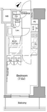 ザ・パークハビオ五反田 1003 間取り図