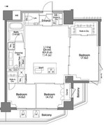 ザ・パークハビオSOHO祐天寺 706 間取り図