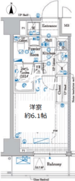 プレール・ドゥーク品川旗の台 602 間取り図