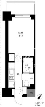 プライマル勝どき 810 間取り図