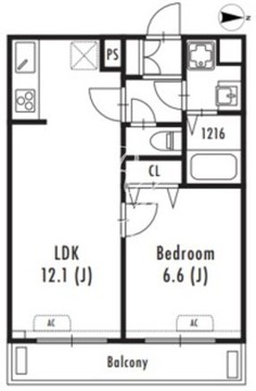 グランパセオ文京小日向 203 間取り図