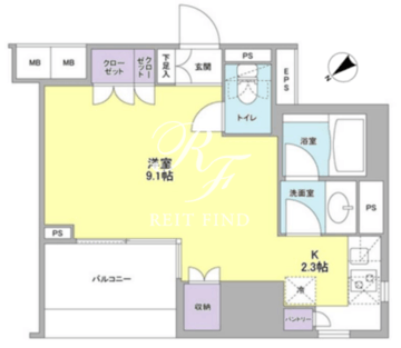 コンフォリア池袋DEUX 1301 間取り図