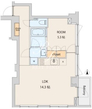 エスセナーリオ牛込柳町 303 間取り図