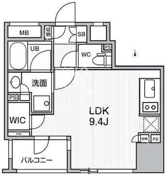 シーズンフラッツ新御徒町 505 間取り図