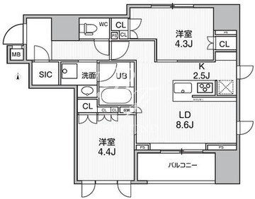 シーズンフラッツ新御徒町 906 間取り図