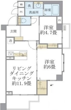 リエール若松町 403 間取り図