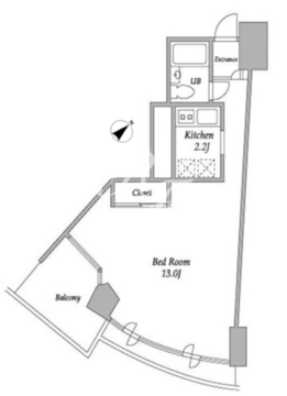 プラザ勝どき 1103 間取り図