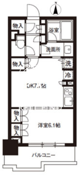 レジディア御茶ノ水 504 間取り図