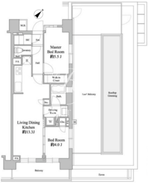 ドゥーエ西馬込 505 間取り図