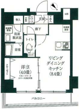 アイルプレミアム亀戸ノース 301 間取り図