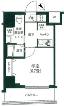 アイルプレミアム亀戸ノース 202 間取り図