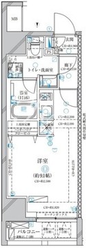 ディアレイシャス錦糸町 203 間取り図