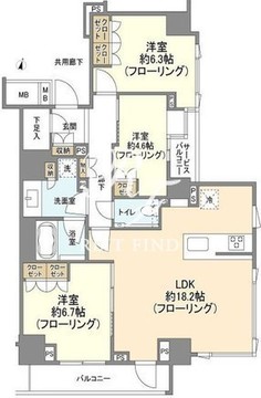 ブランズ渋谷常盤松 201 間取り図