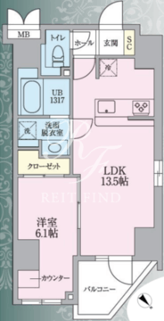 ニアレスタ巣鴨 201 間取り図