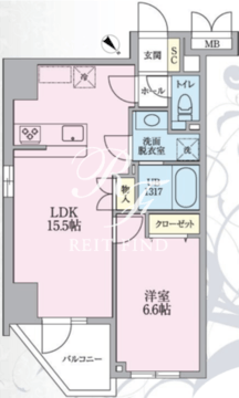 ニアレスタ巣鴨 802 間取り図