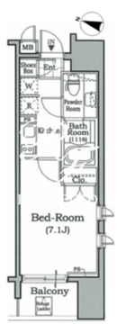 レジディア文京本駒込 407 間取り図