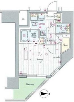 スカイコートプライム亀戸 201 間取り図