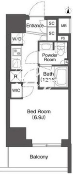 コンフォリア東新宿 1206 間取り図