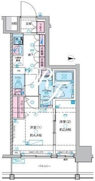 ジェノヴィア木場2 802 間取り図