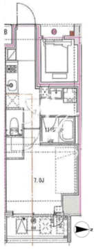 ラドゥセール田端 1001 間取り図