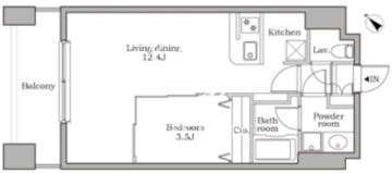 レジディア芝大門2 703 間取り図