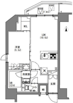 エスレジデンス新宿御苑 1004 間取り図