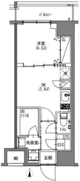 エスレジデンス新宿御苑 1002 間取り図