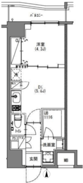 エスレジデンス新宿御苑 1003 間取り図