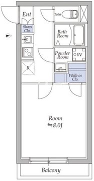 アトリオフラッツ奥沢 206 間取り図