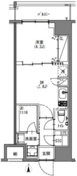 エスレジデンス新宿御苑 802 間取り図