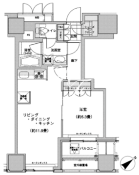 ウエストパークタワー池袋 512 間取り図