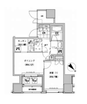 ウエストパークタワー池袋 2214 間取り図