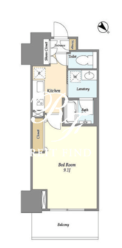 フロンティア新宿タワー 2206 間取り図