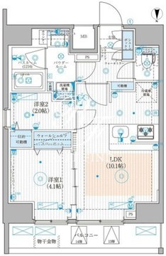 リテラス蒲田 1401 間取り図