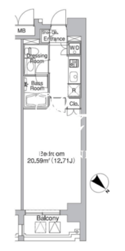 レジディア市ヶ谷2 1304 間取り図