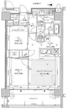 三田聖坂ガーデンレジデンス 4F-1 間取り図