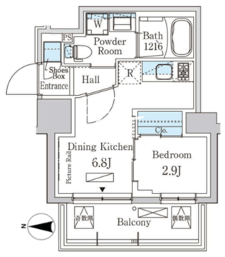 パークアクシス浅草田原町ガーデン 1106 間取り図