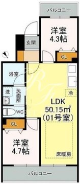 エリクサーメゾン日暮里根岸 201 間取り図